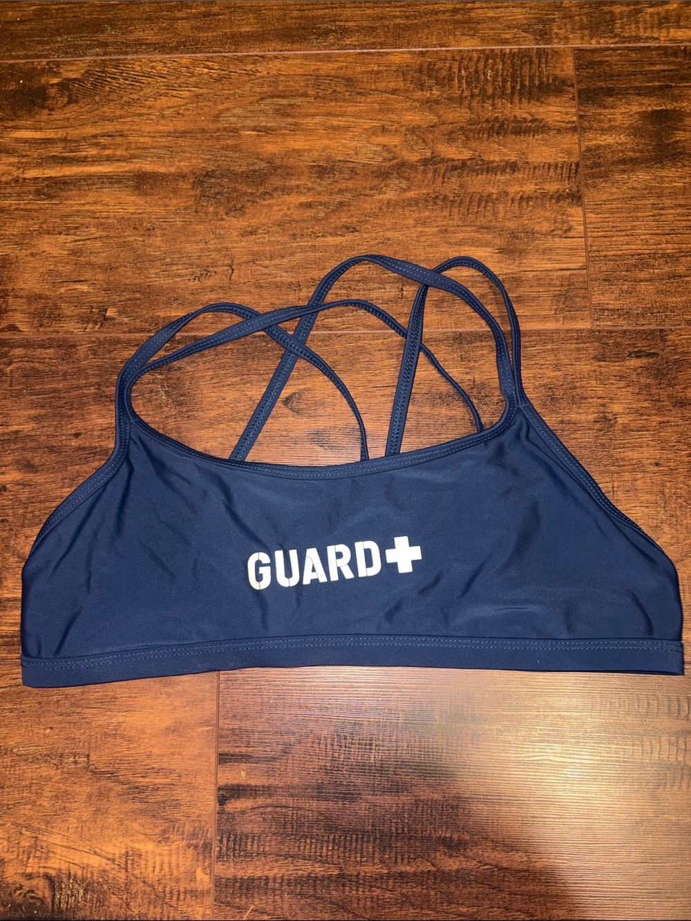 Navy Women's Lifeguard Strappy Swim Top - GUARD